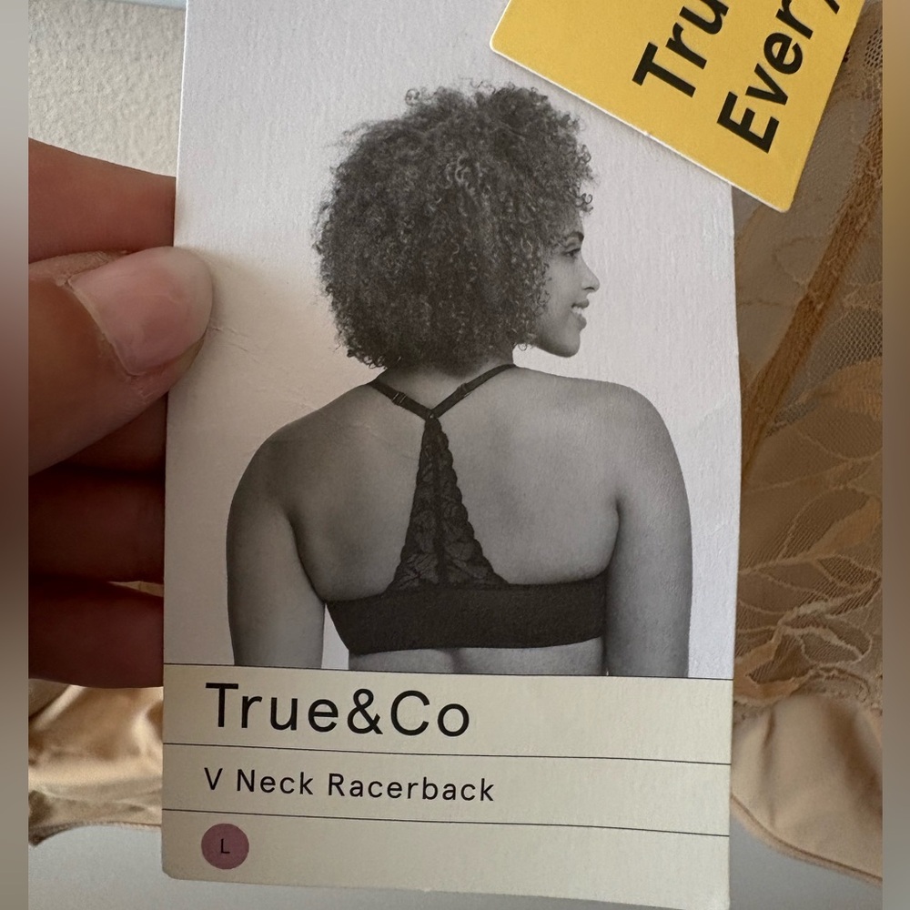 True Body Triangle Lace Racerback Bra - Desert - Large - Picture 6 of 9